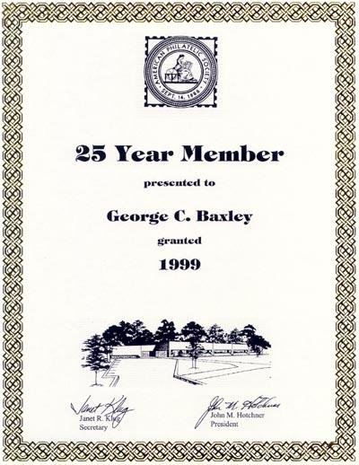 APS 25 Year Certificate